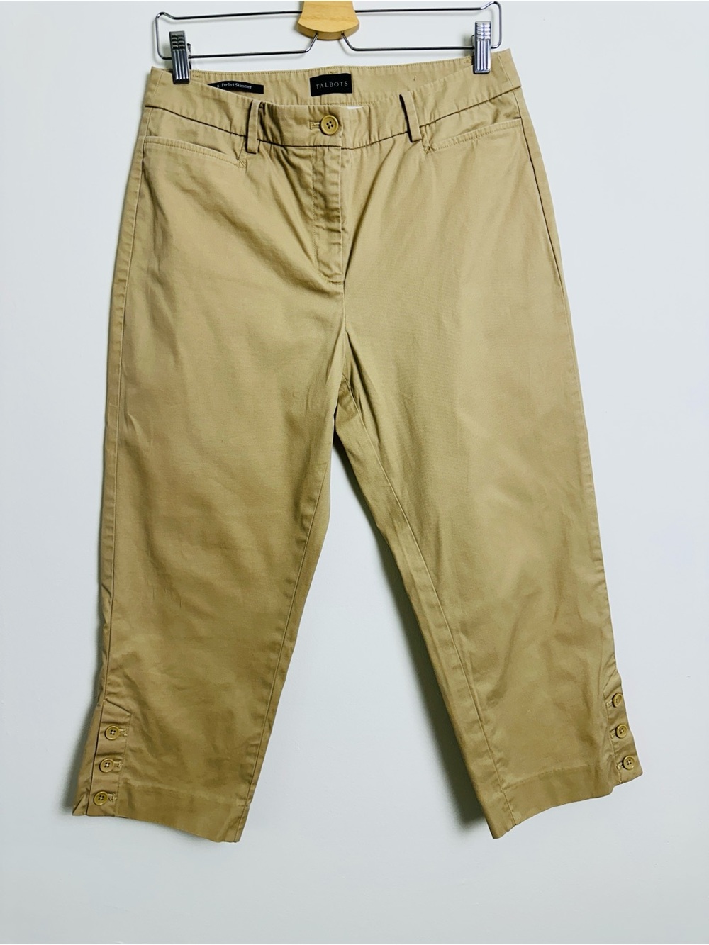 Talbots‎ Beige Crop Pants with Button Cuffs